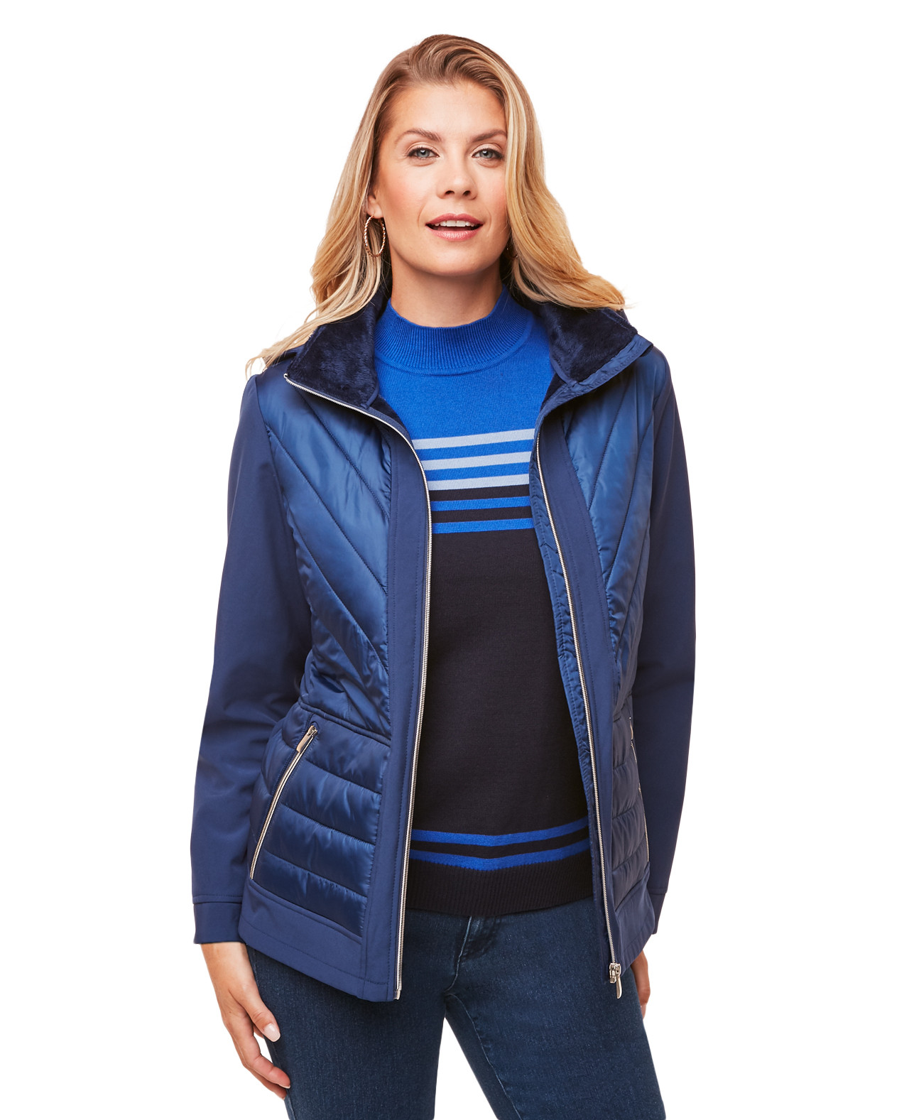 Women's Navy Quilted Jacket