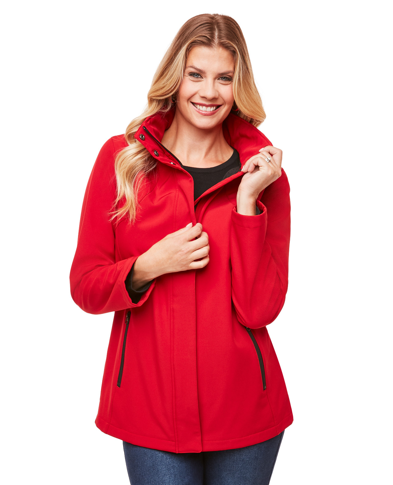 Red Soft Shell Anorak Jacket