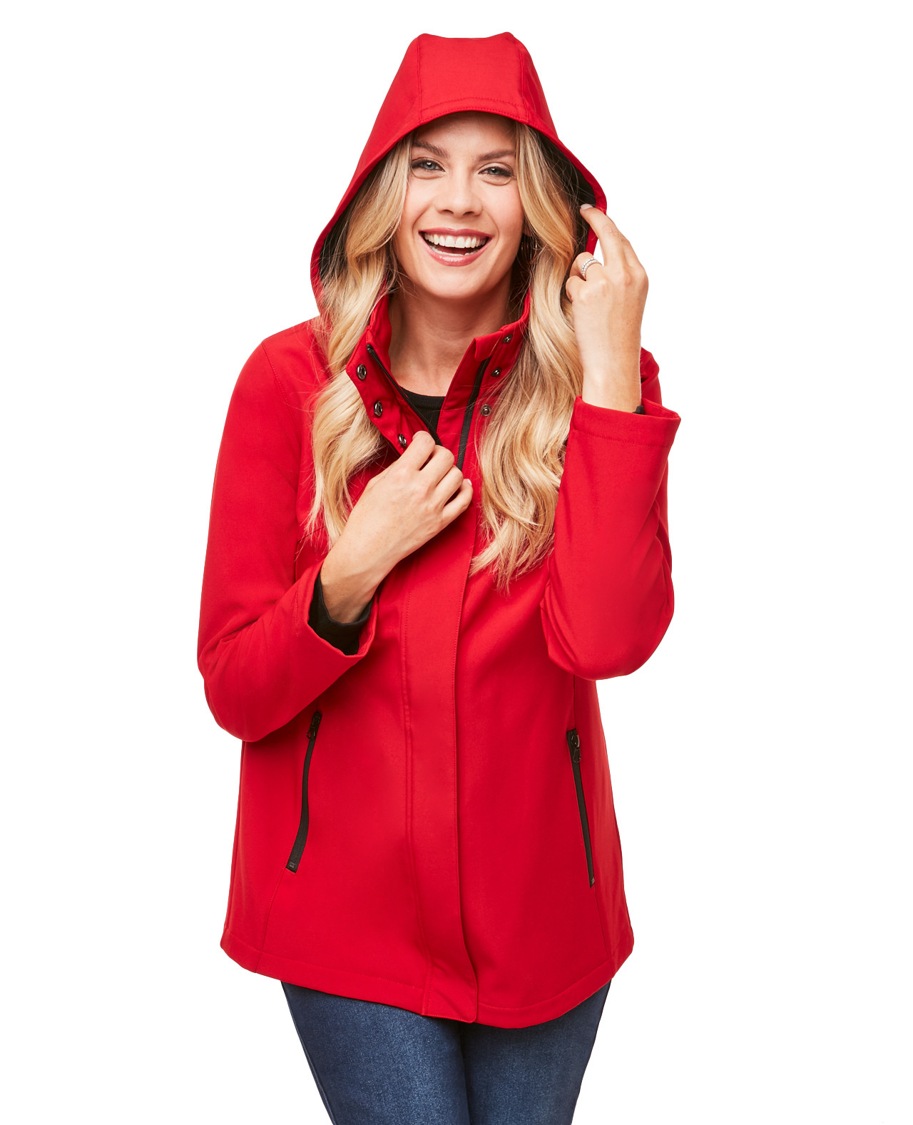 Red Soft Shell Anorak Jacket
