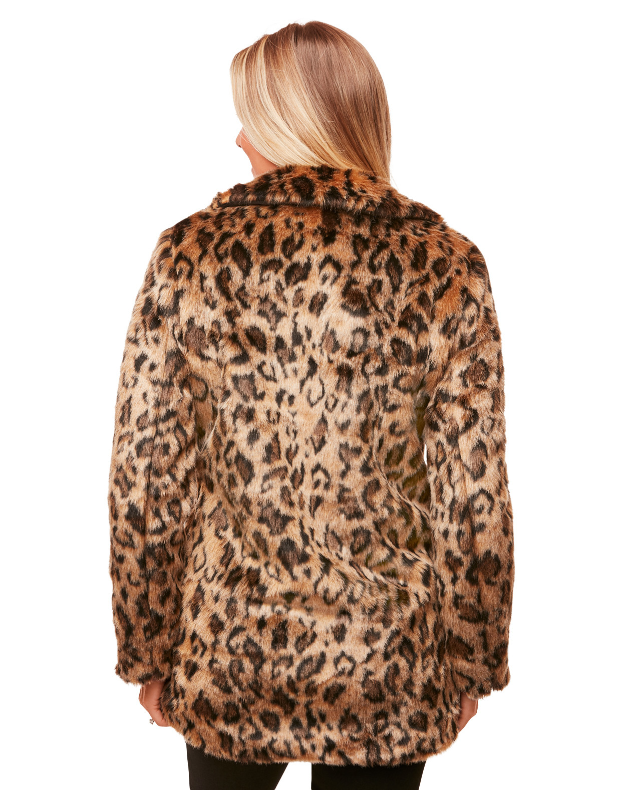 Faux Fur Leopard Print Coat