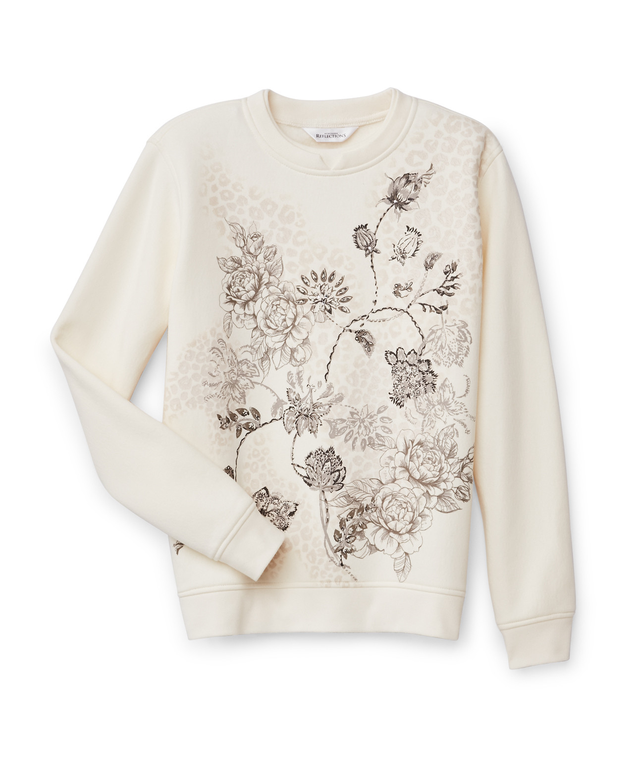 Printed Notch Neck Sweatshirt