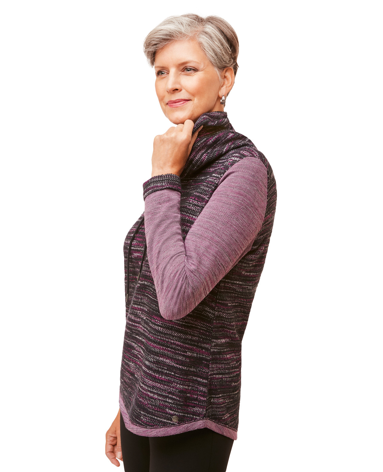 Jacquard Cowl Neck Pullover