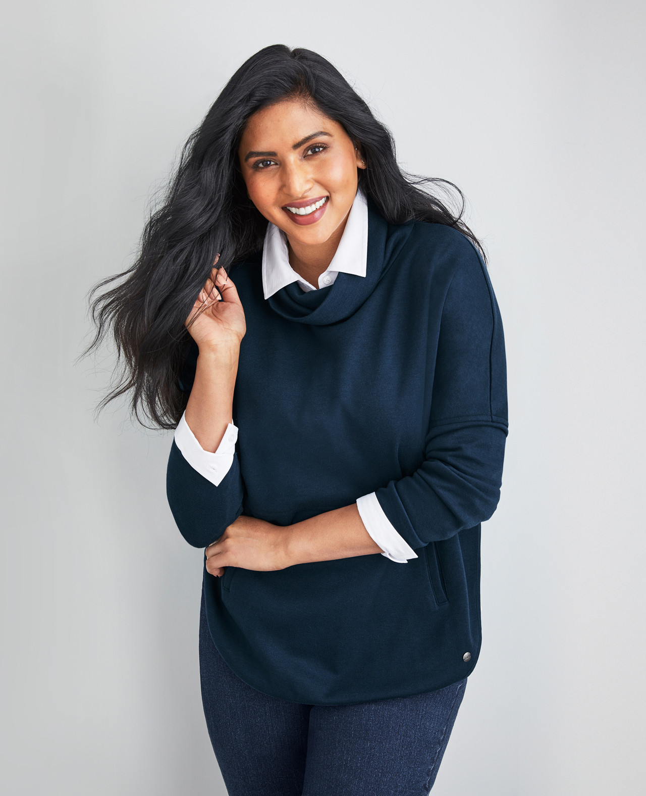 Blue Turtleneck Sweater