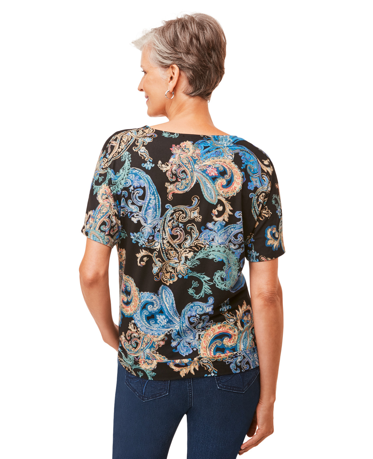 Women's Black Tie Front Top
