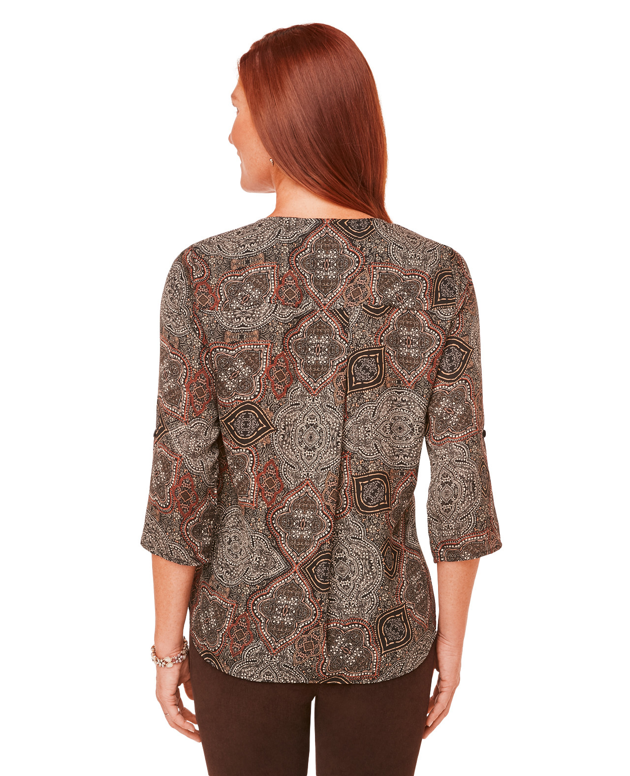 V-Neck Printed Blouse