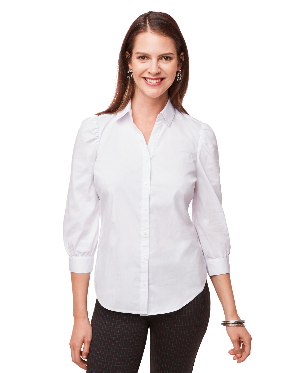 Puff Sleeve Button Down Blouse