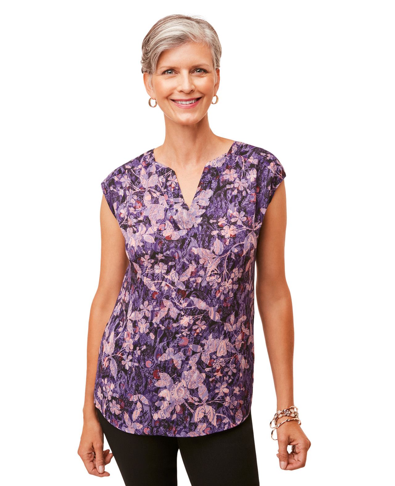Sleeveless Pintuck Top