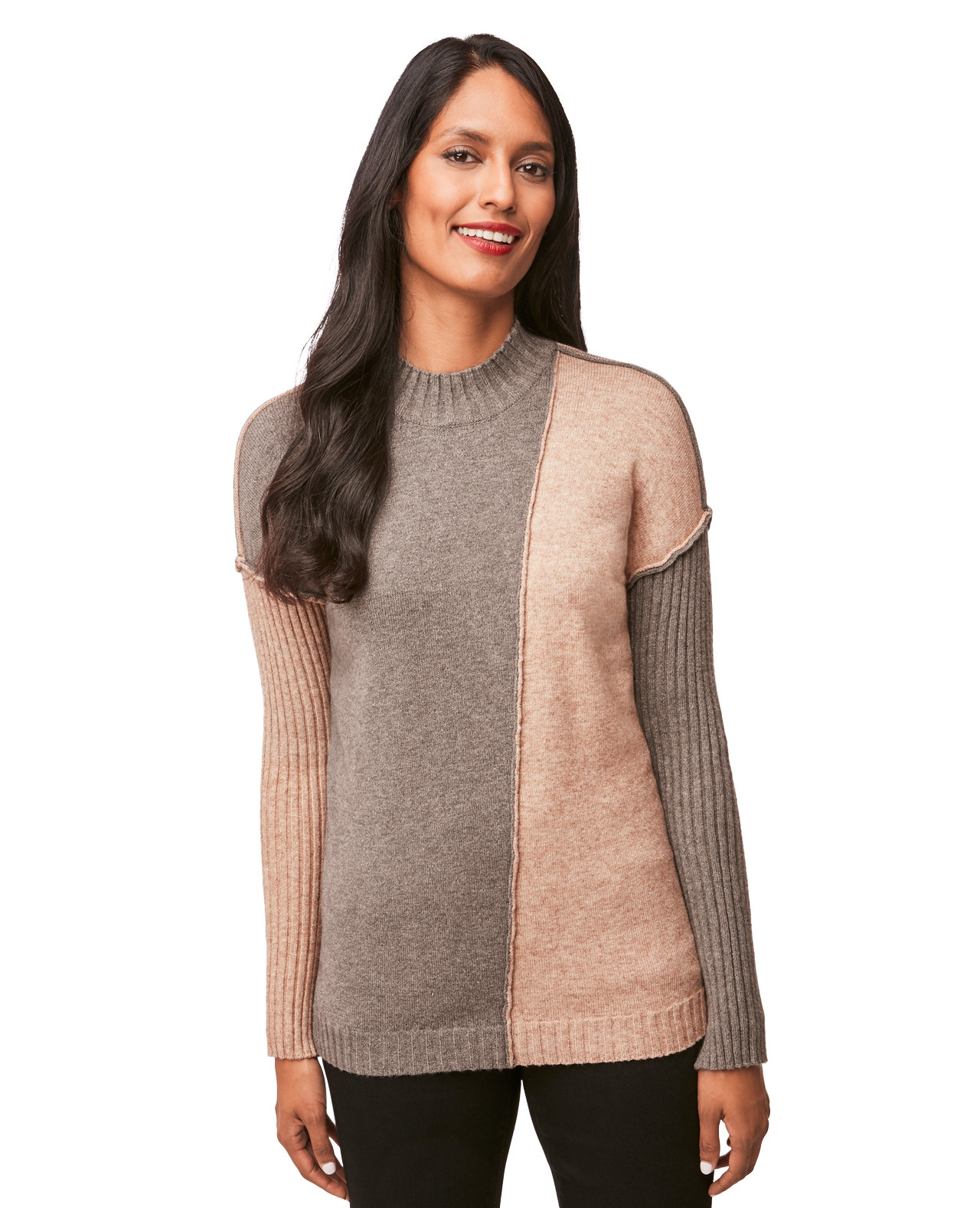 Ribbed Colour Block Sweater