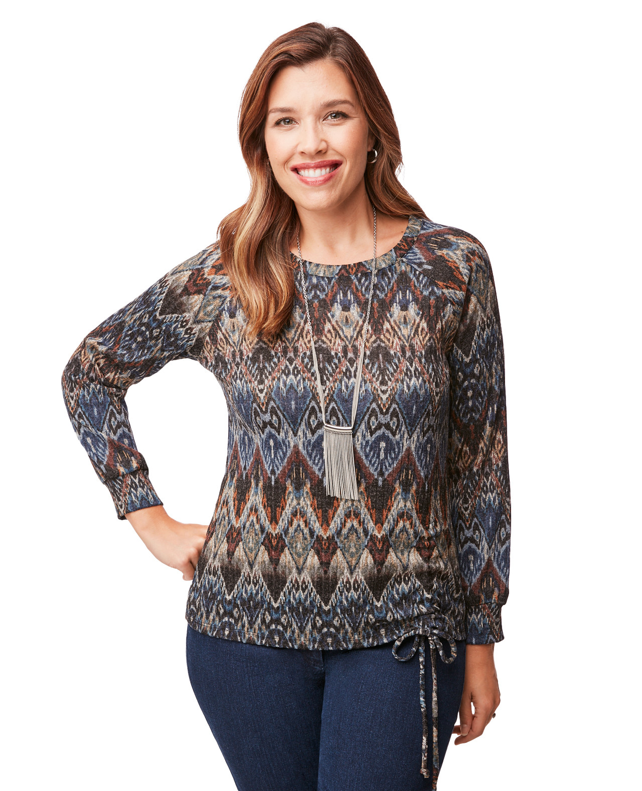 Long Sleeve Ruched Front Top
