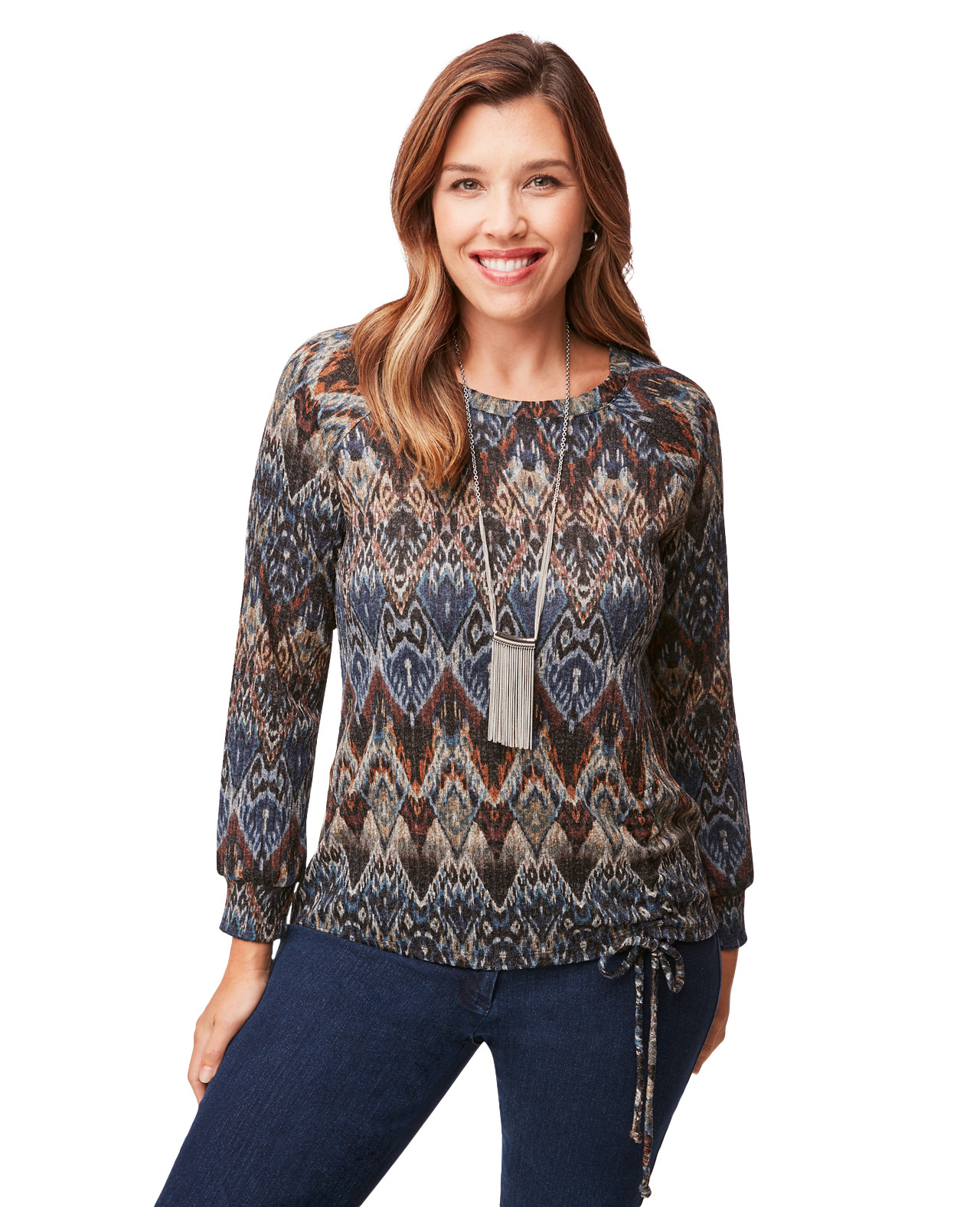 Long Sleeve Ruched Front Top