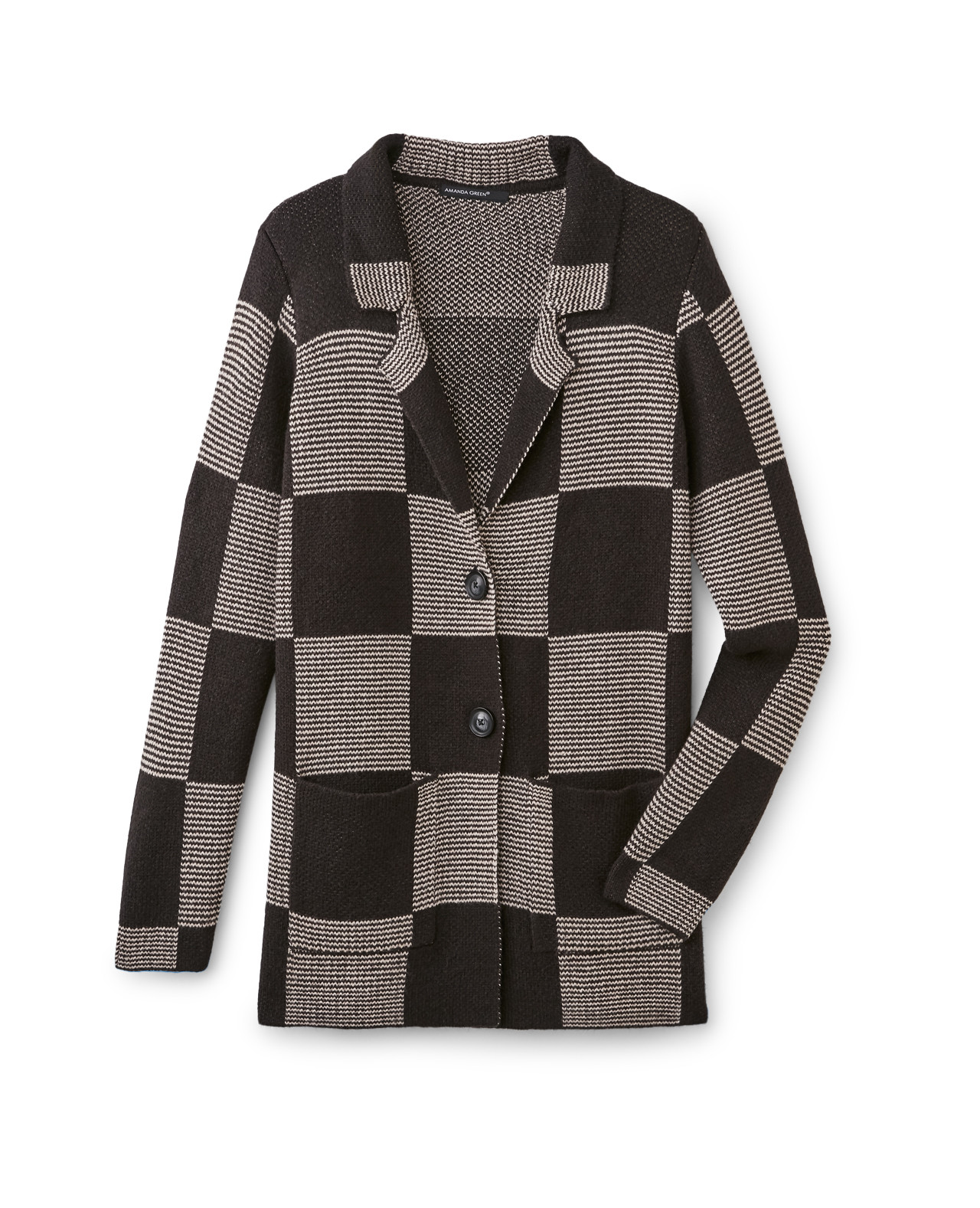 Button Front Plaid Cardigan