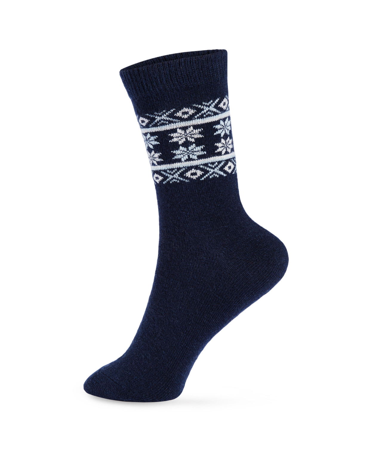 Snowflake Angora Crew Sock