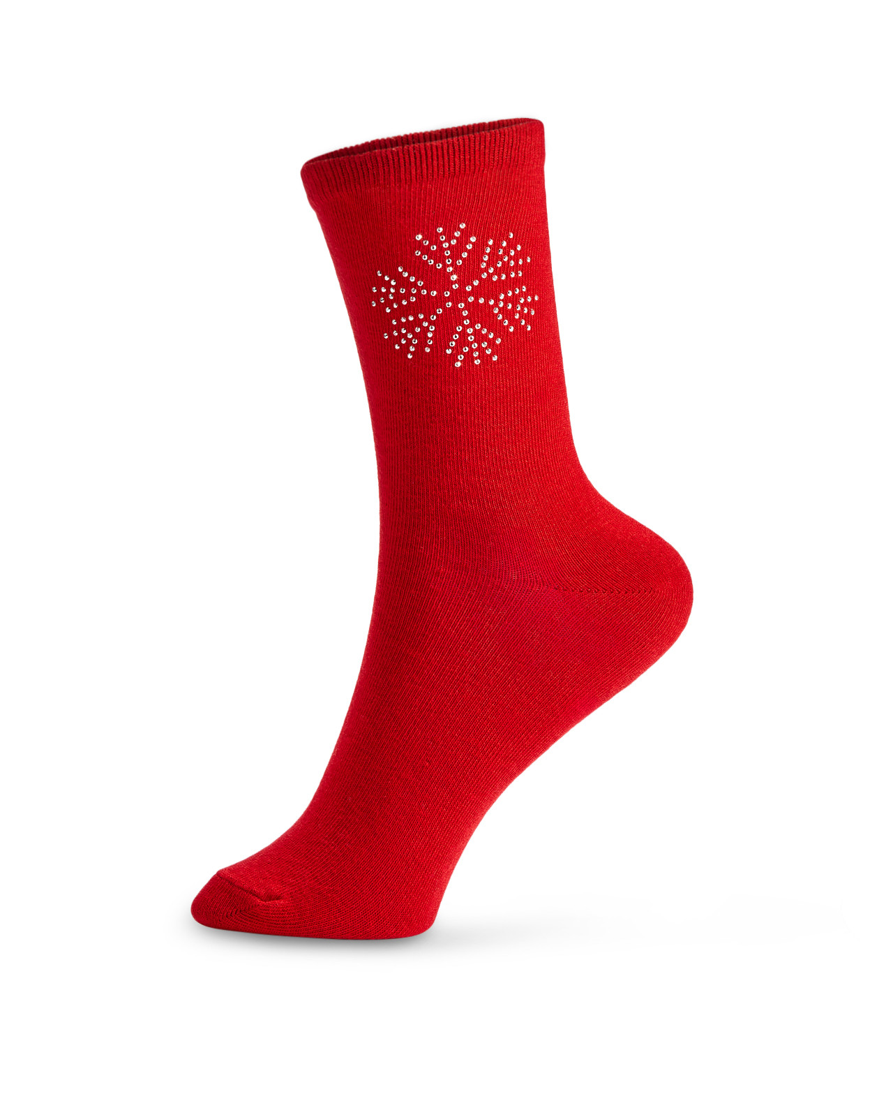 Nailhead Snowflake Crew Socks
