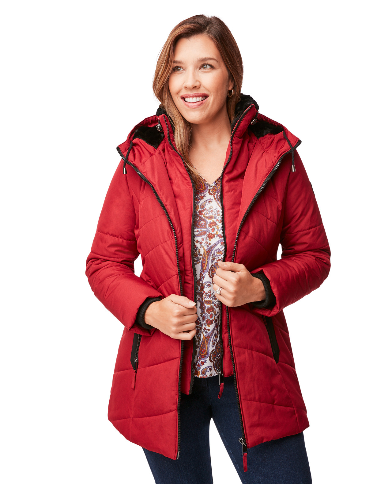 Contrast Trim Hooded Jacket