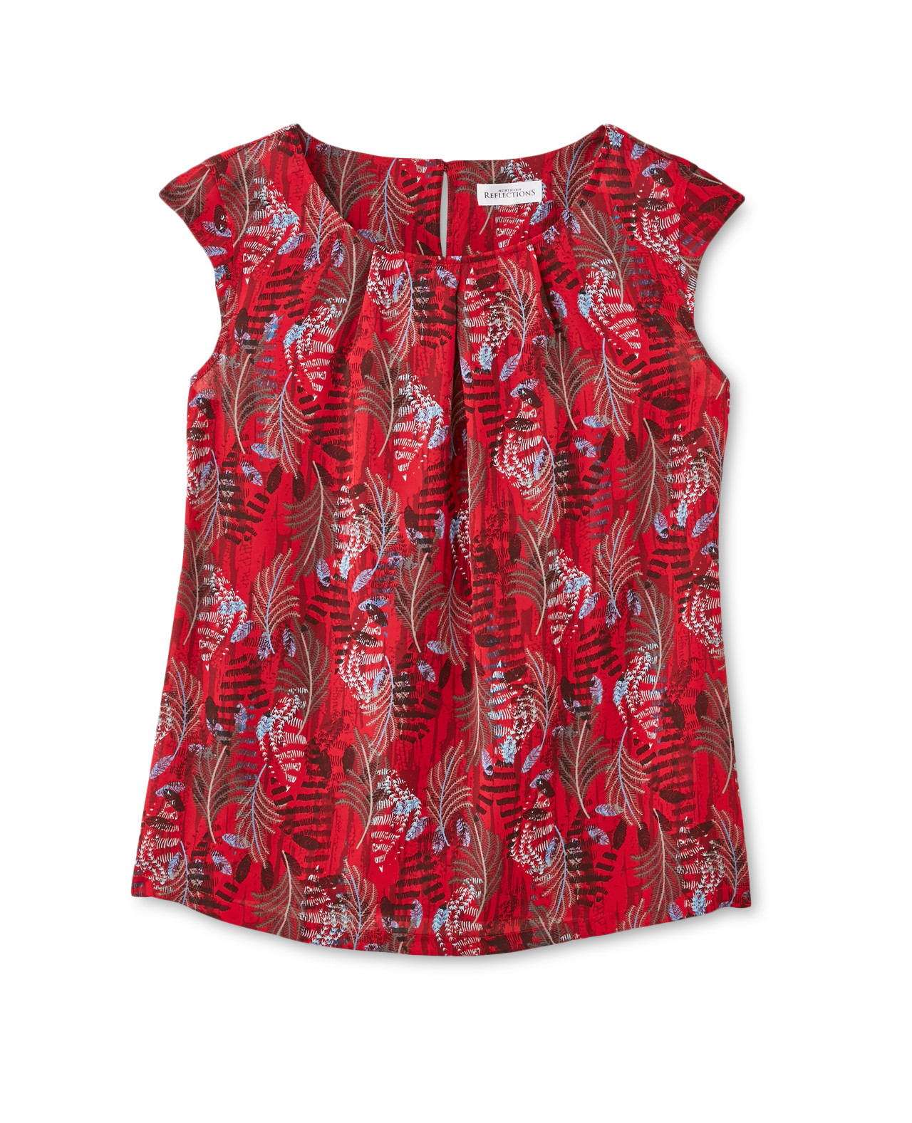 Red Feather Printed Top