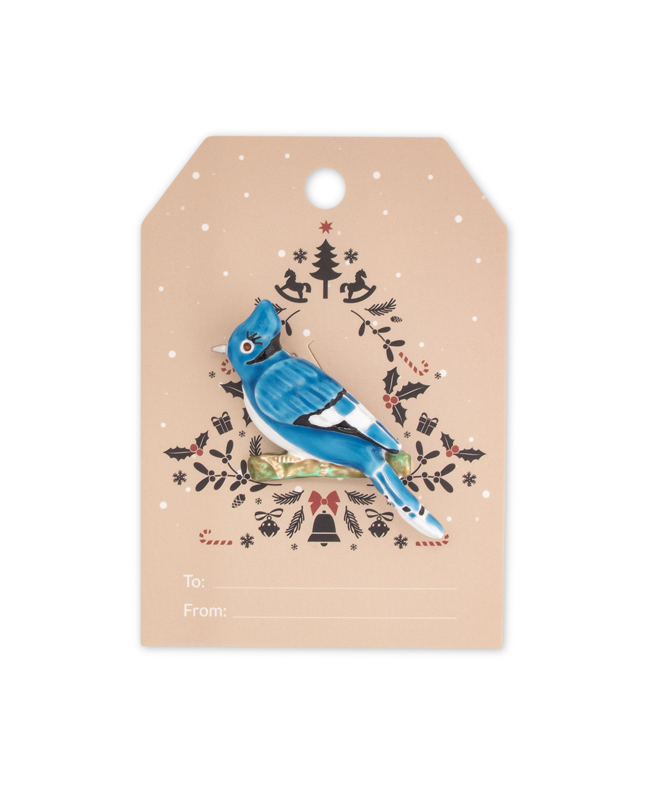Festive Blue Jay Pin