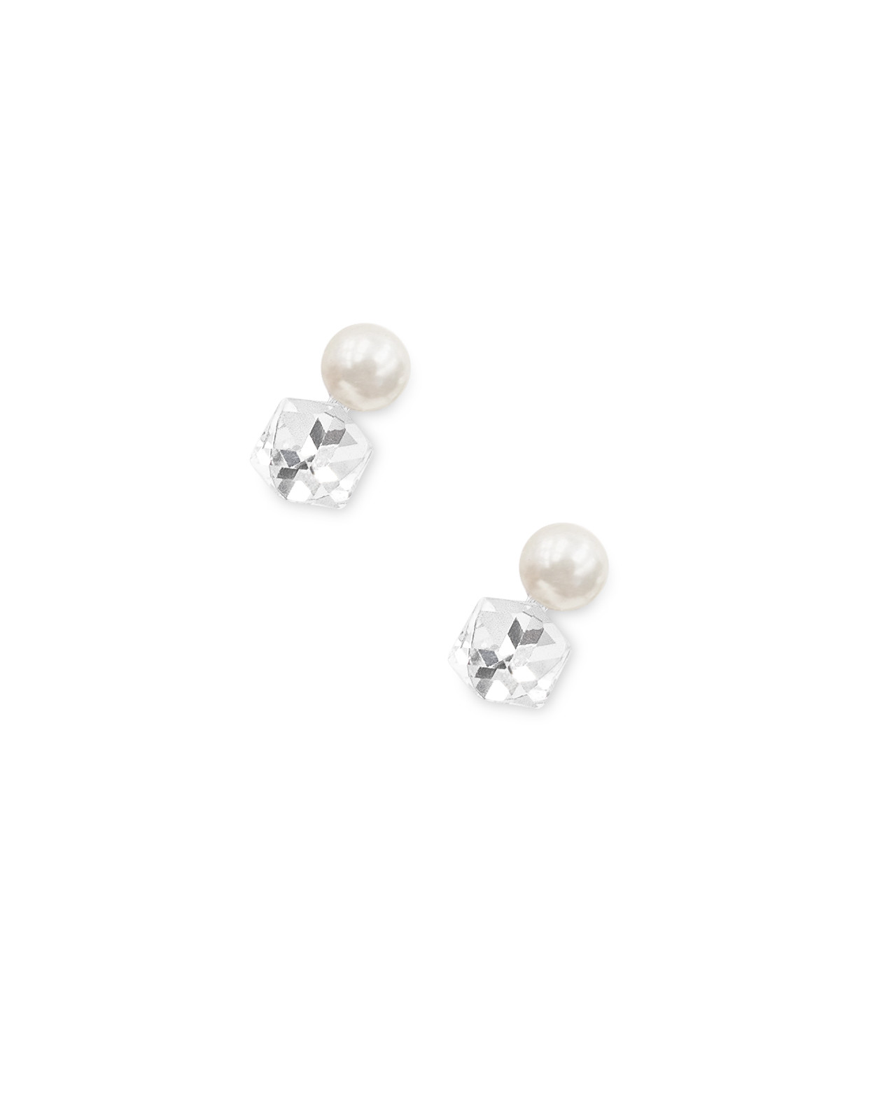 Crystal And Pearl Post Earrings