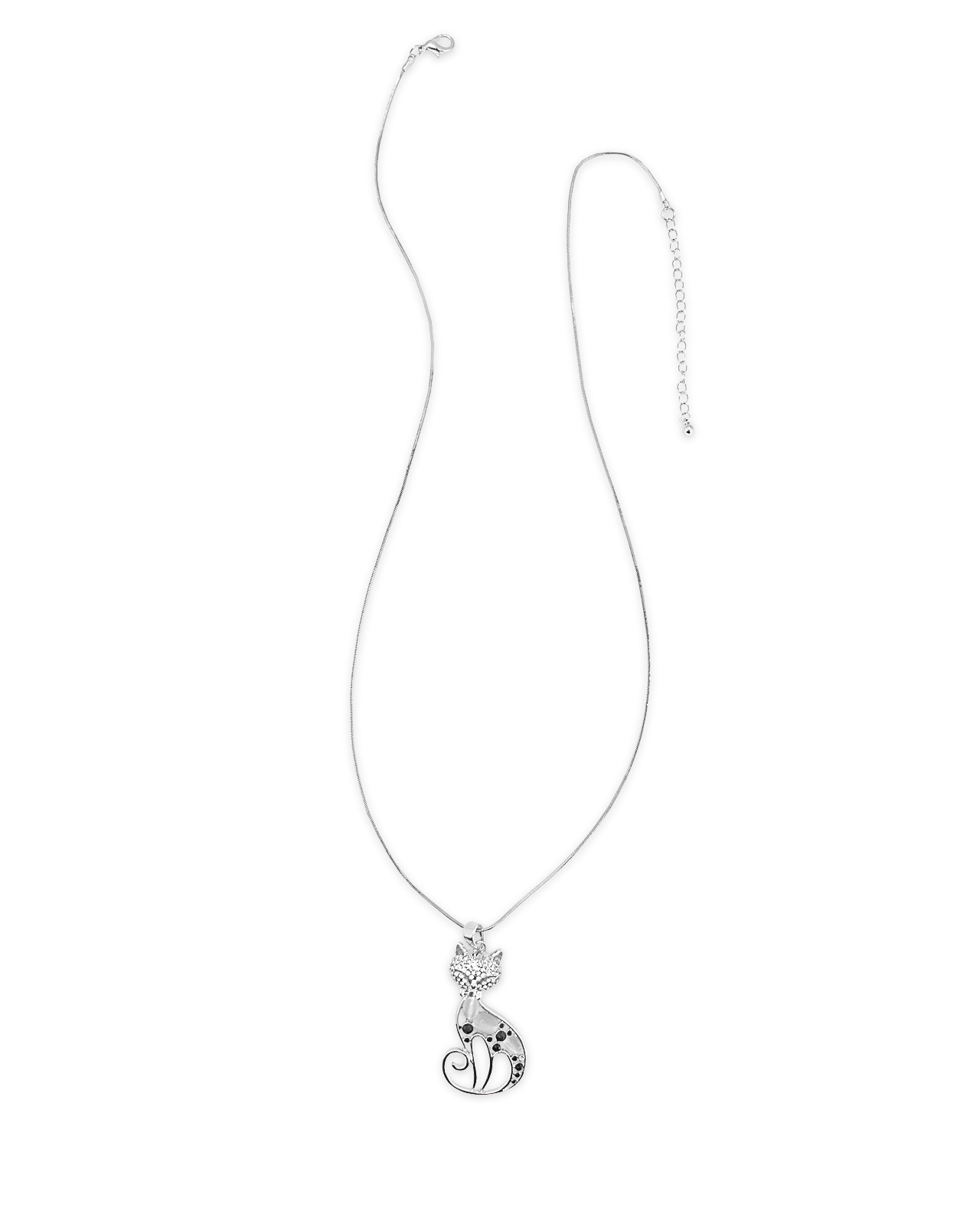 Crystal Cat Pendant Necklace
