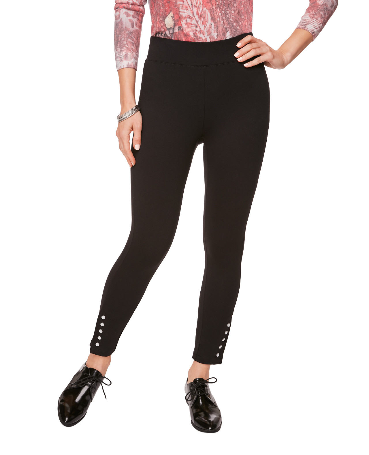 Black Ponte Pant With Pearls
