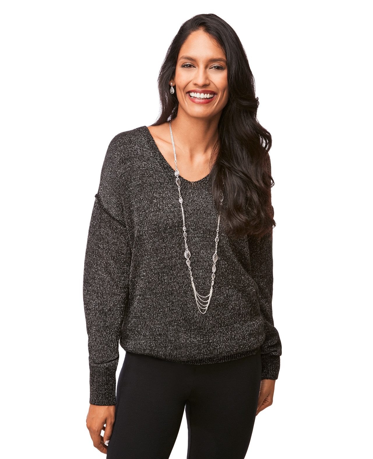 Lurex Sweater with Back Detail
