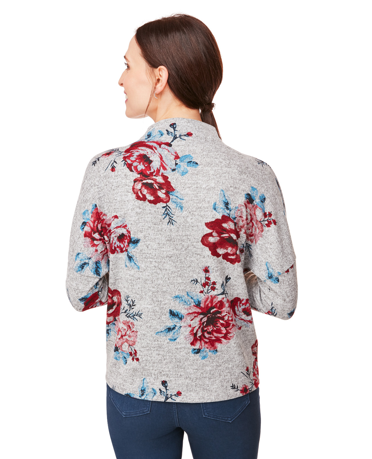 Floral Mock Neck Sweater