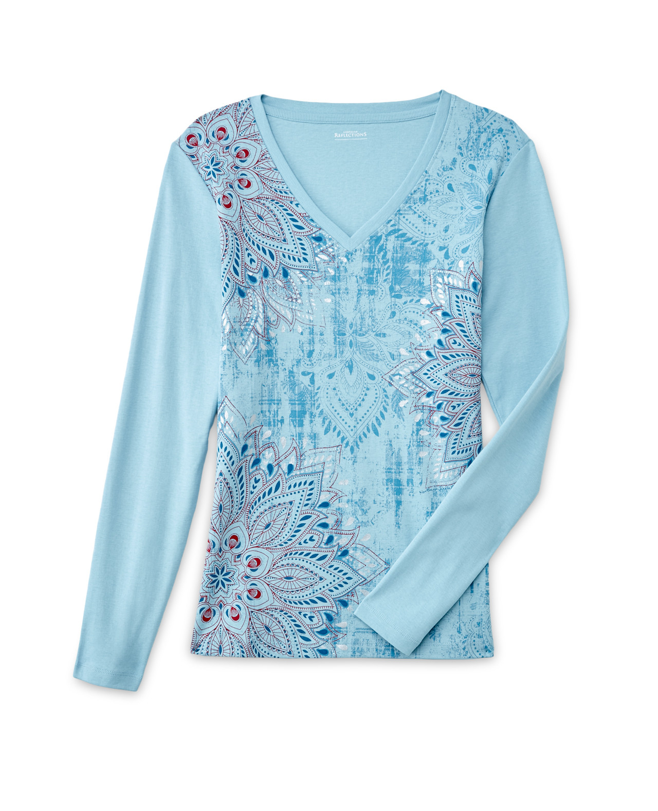 Printed V-Neck Tee
