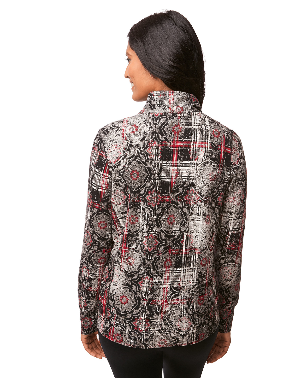 Black Plaid Print Jacket