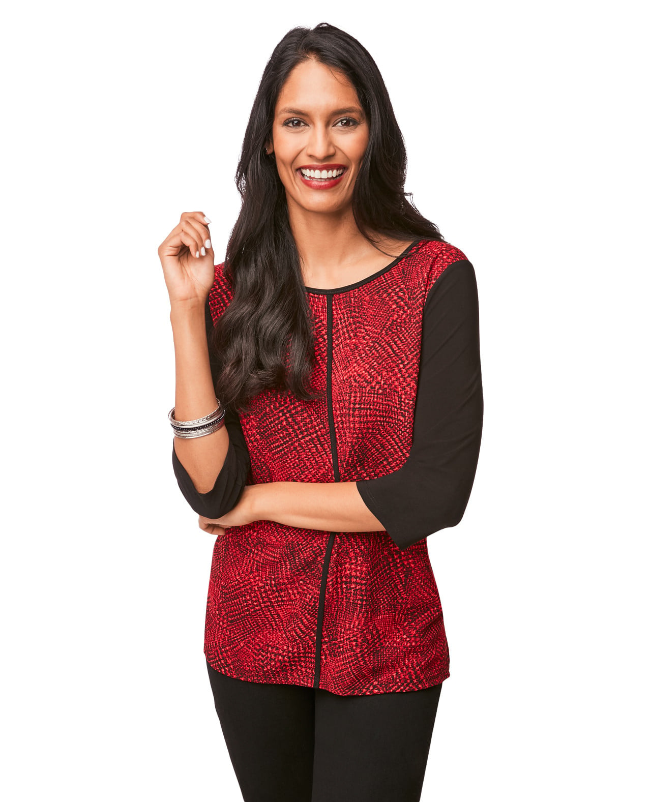 Front Seam Mixed Media Top