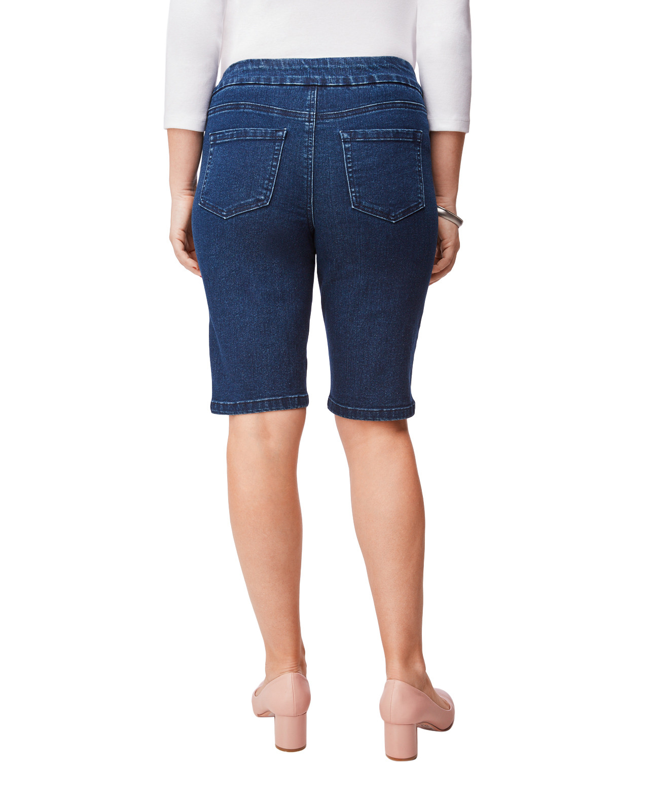 Denim Bermuda Short With Rivets