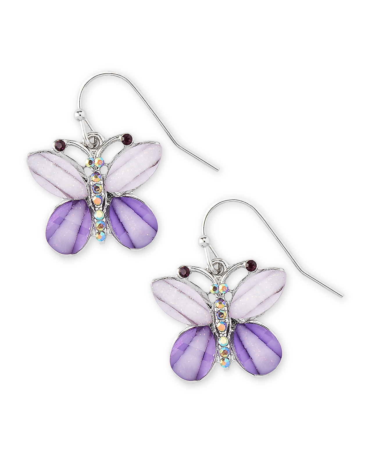Purple Butterfly Earrings
