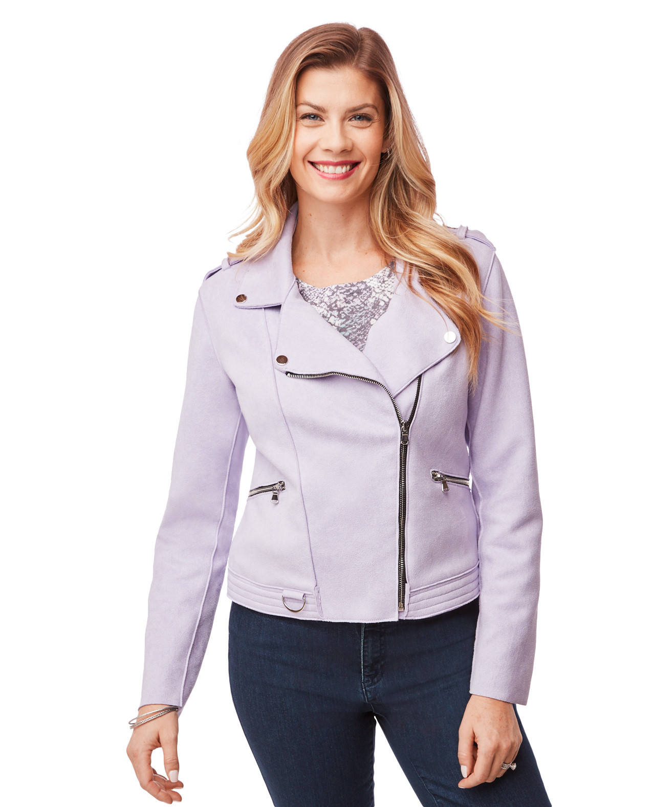 Faux Suede Moto Jacket