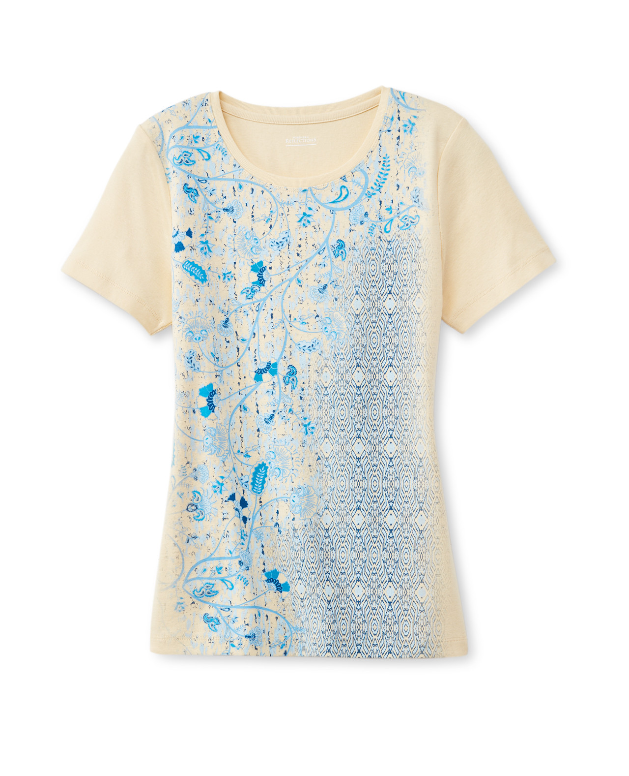Yellow Paisley Crew Neck Tee