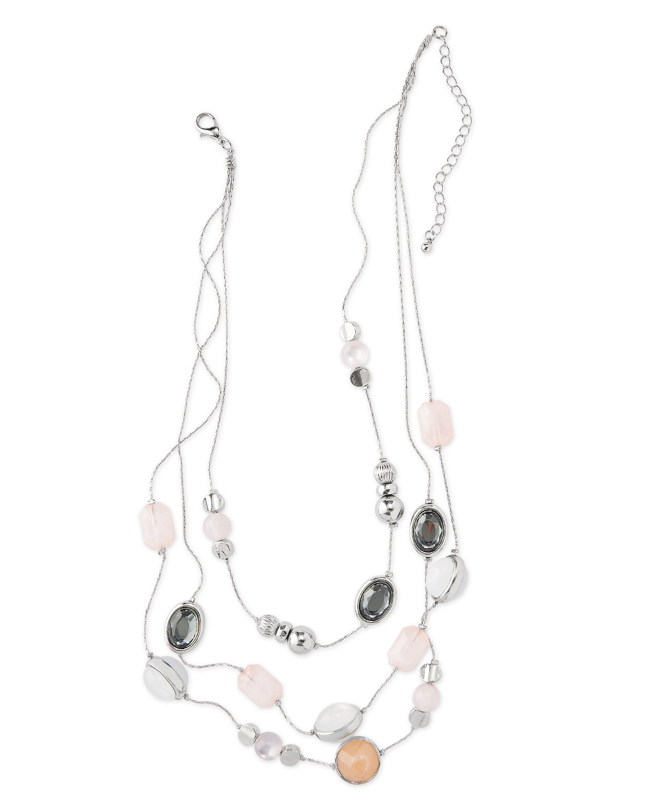 Pink Beaded Illusion Necklace