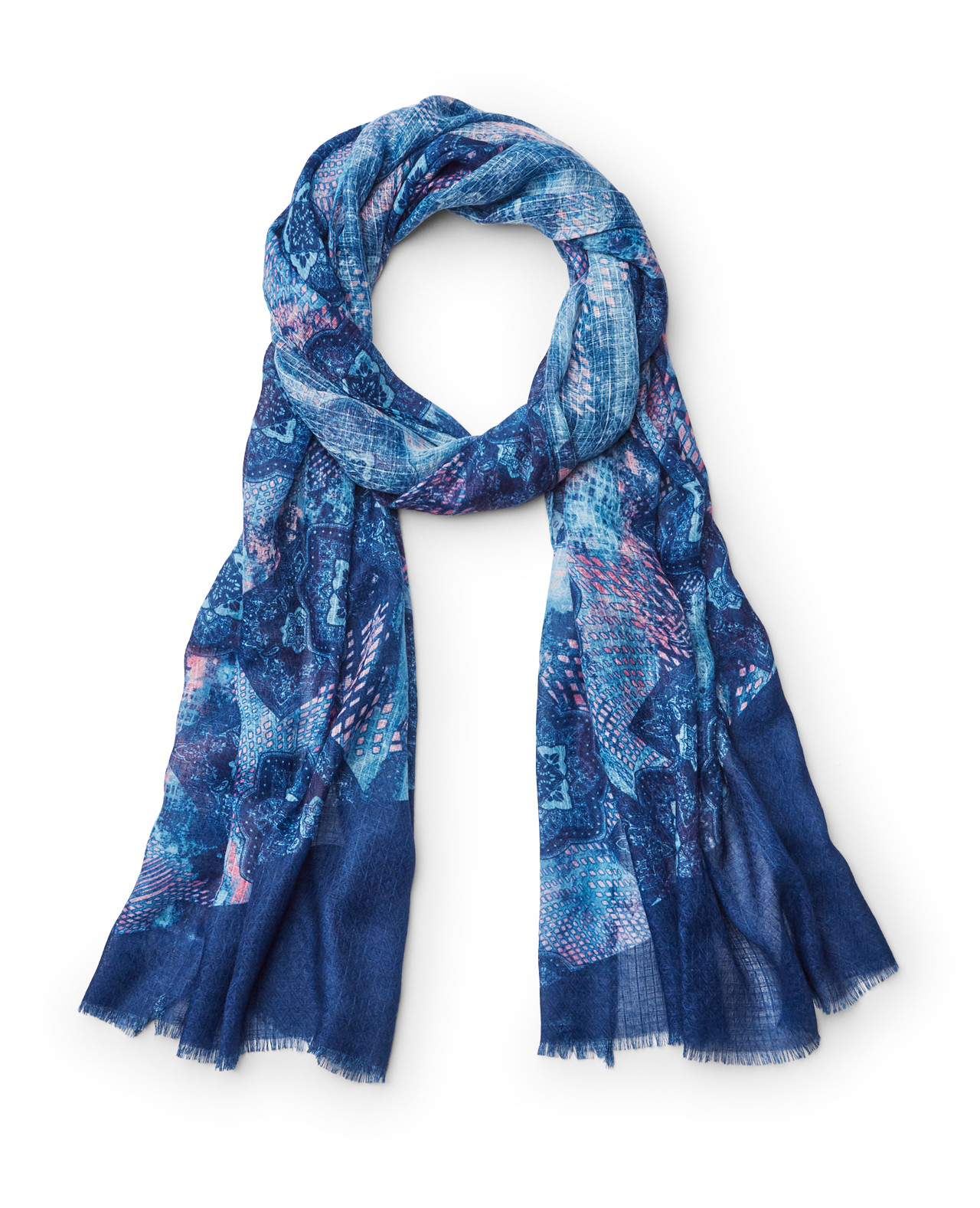 Blue Printed Scarf