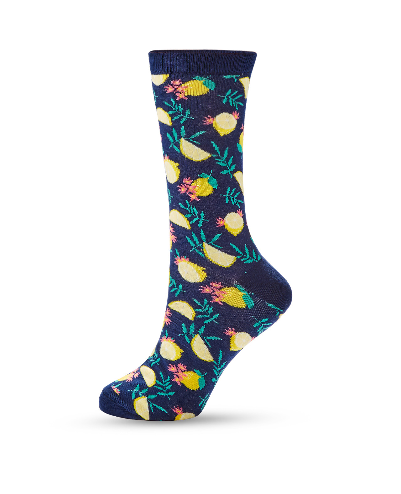 Lemon Print Crew Socks
