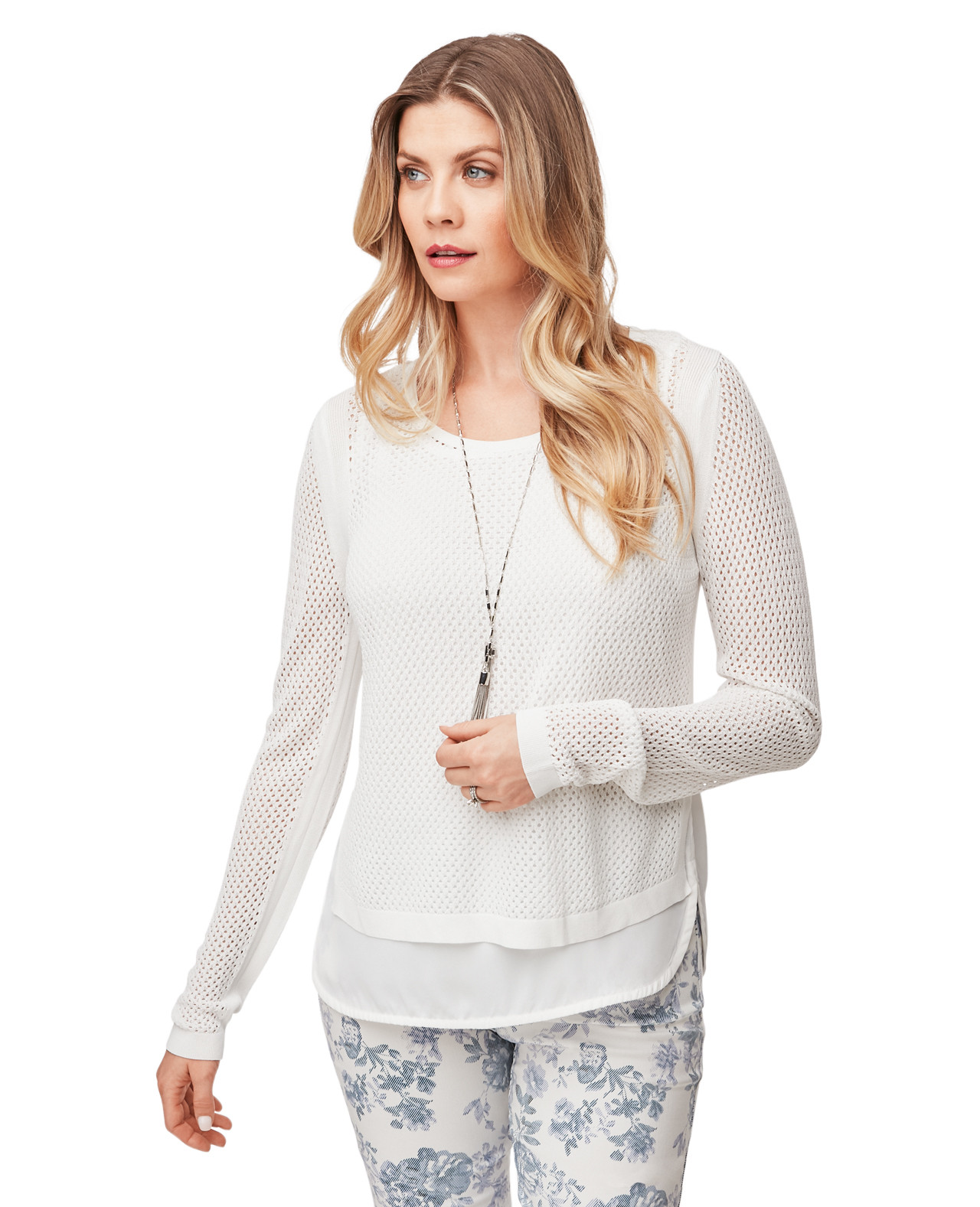 Pointelle Sweater with Tank