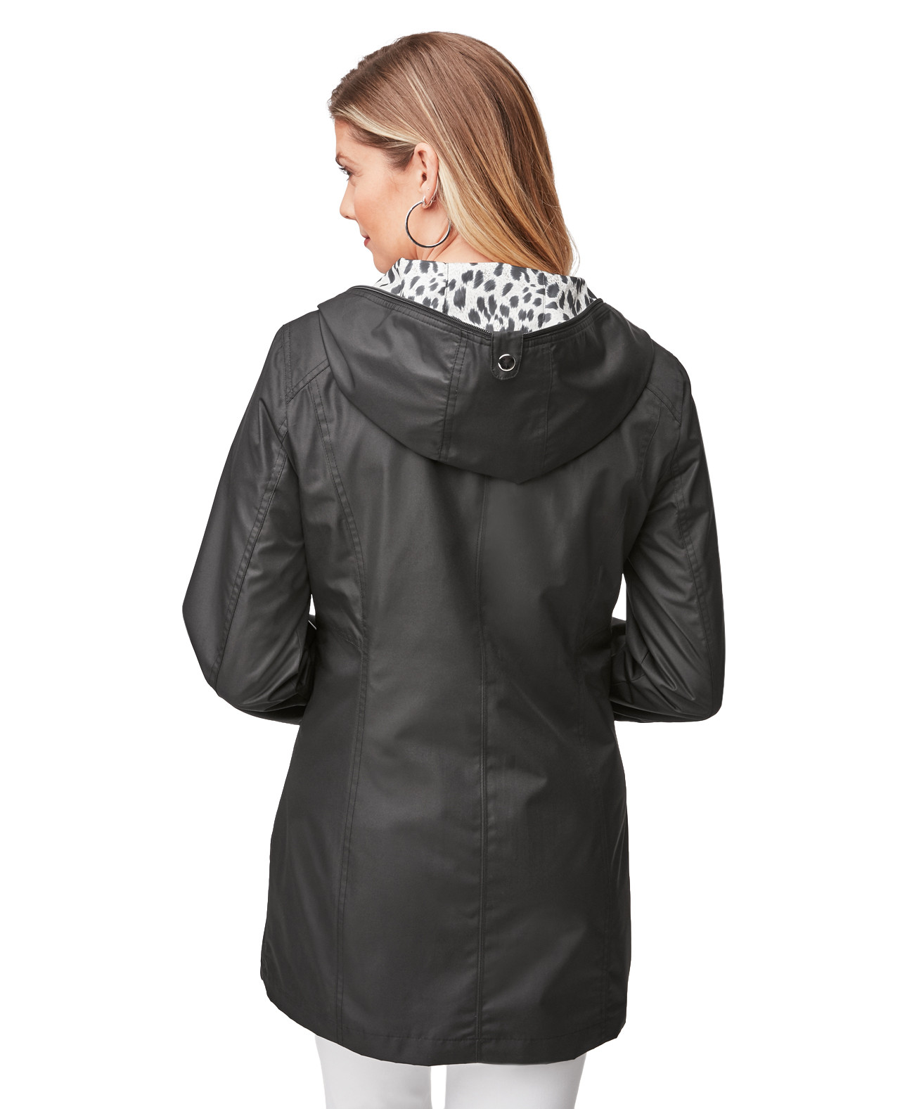 Contrast Print Hooded Jacket