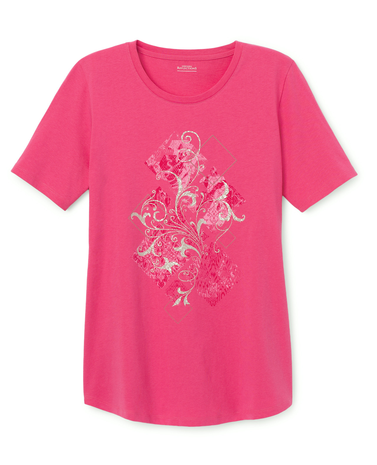 Pink printed tee