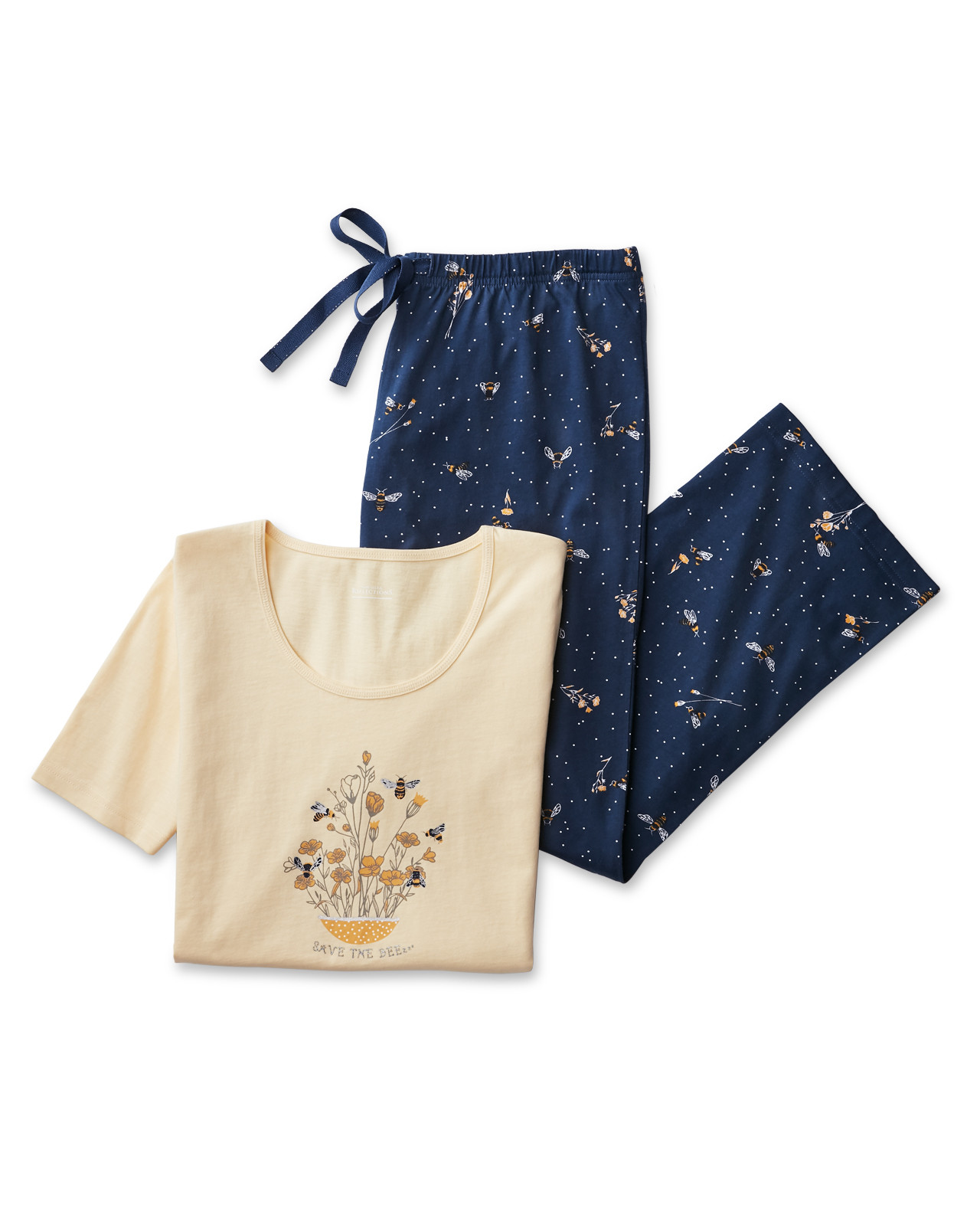 Bee Print Cropped Pyjama Set