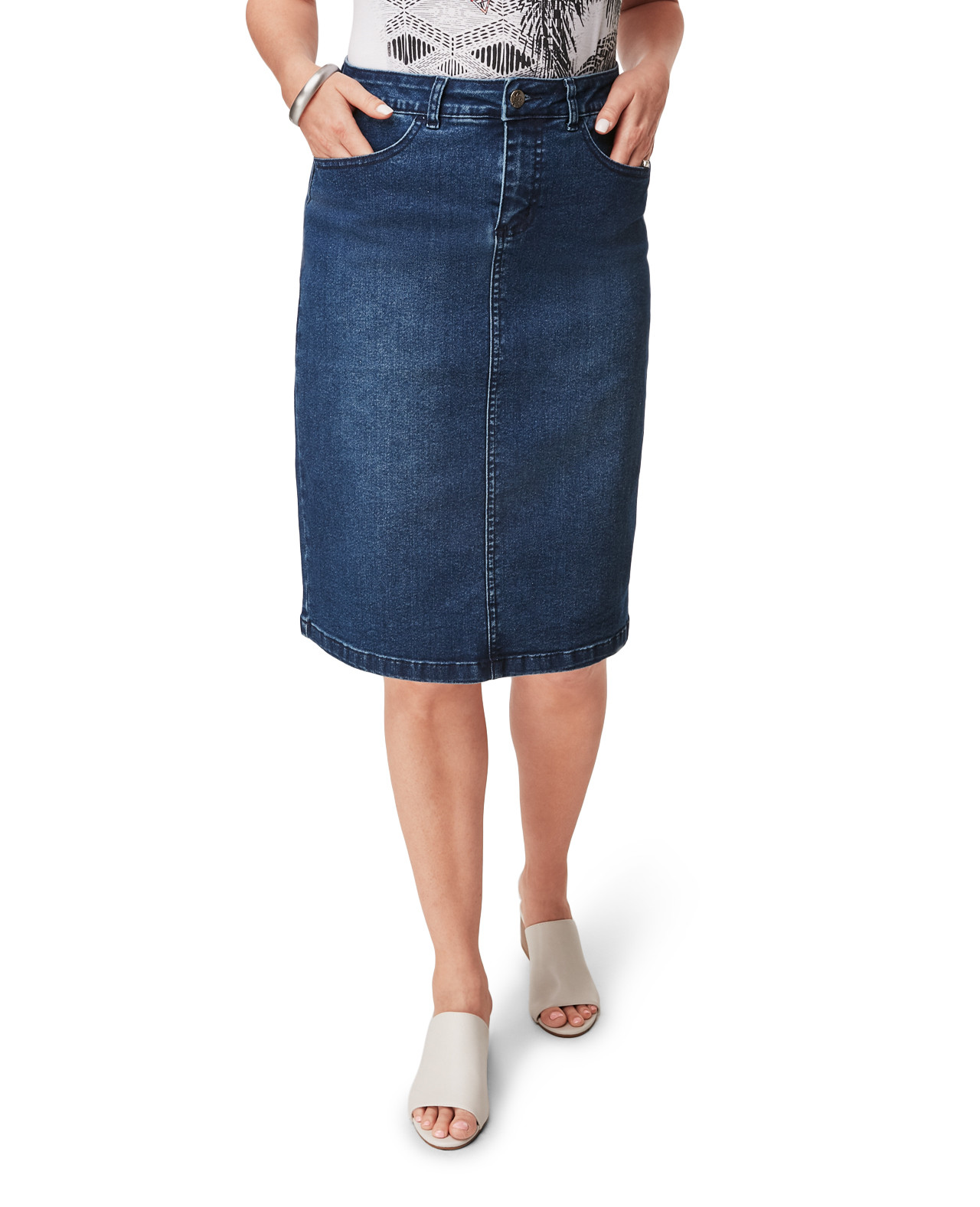 Medium Wash Denim Skirt