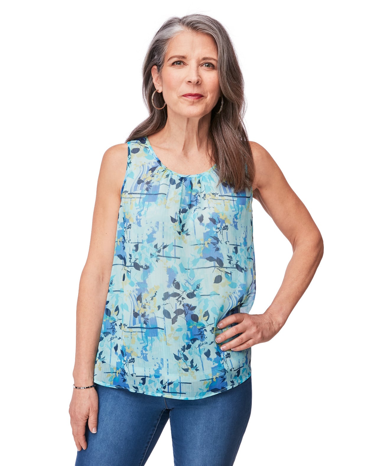Petite - Flowy Sleeveless Top
