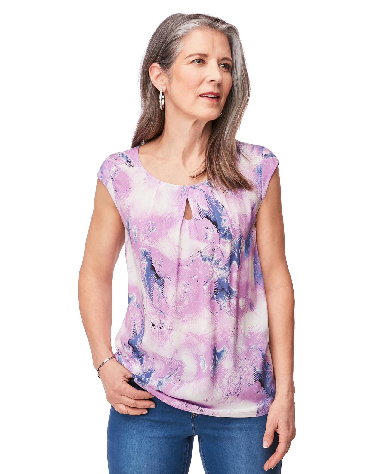 Keyhole Neck Blouse