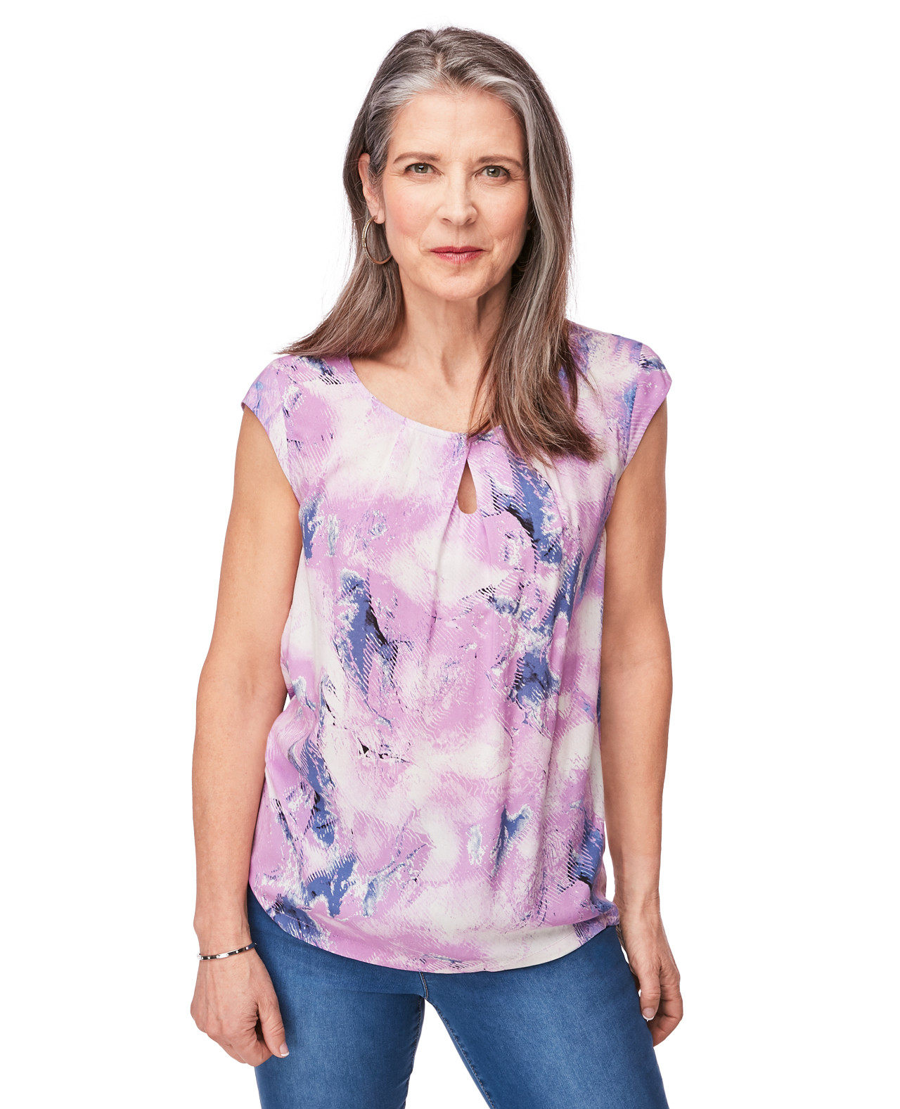 Keyhole Neck Blouse