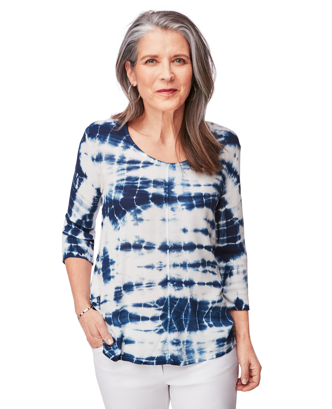 3/4 Sleeve Tie-Dye Top