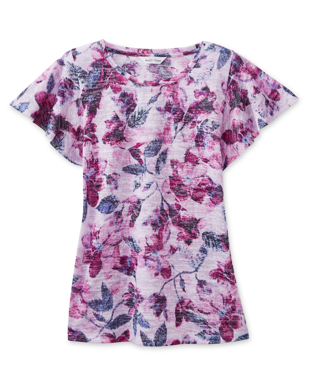 Printed Flutter Sleeve Top