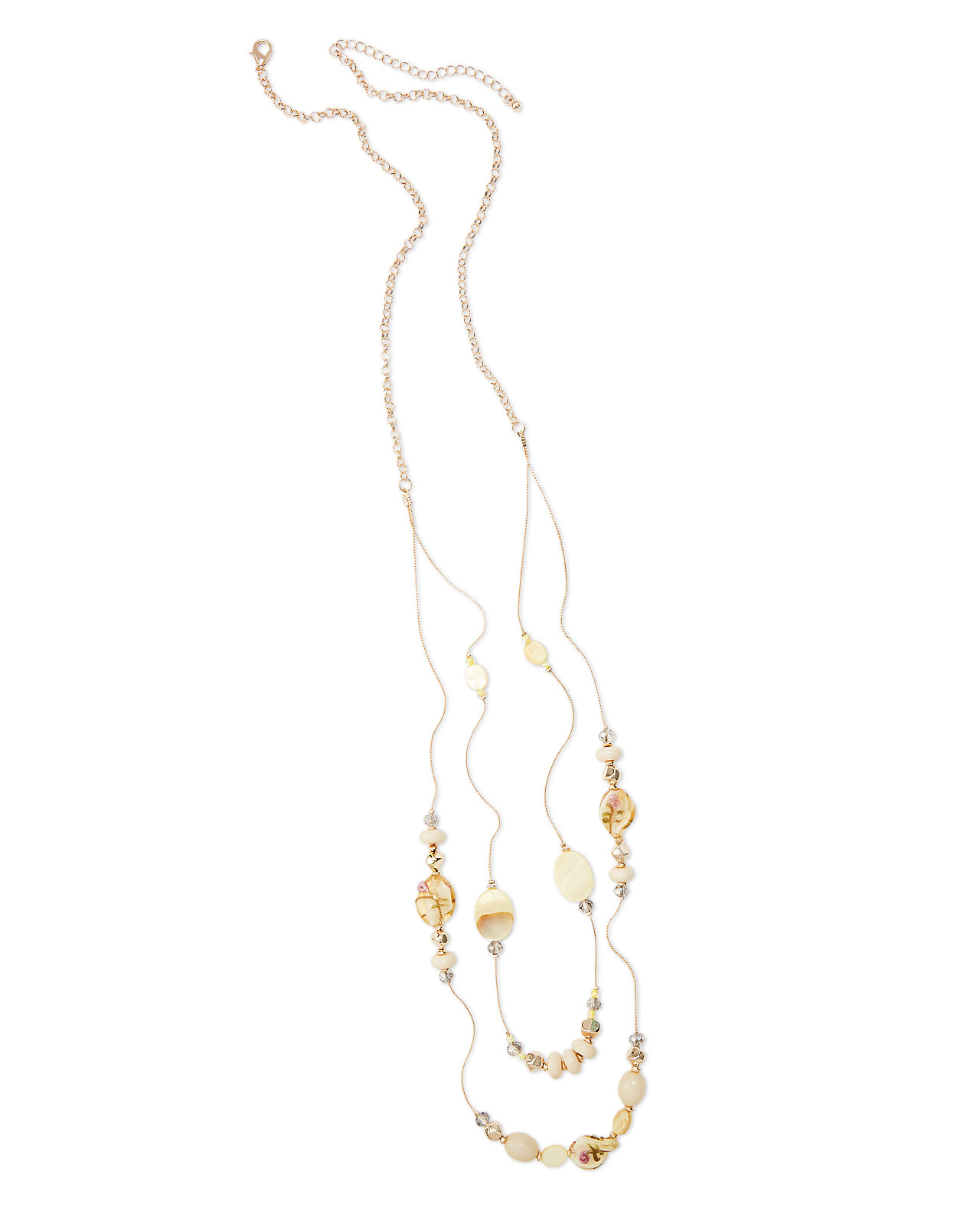 Yellow Murano Glass and Shell Necklace