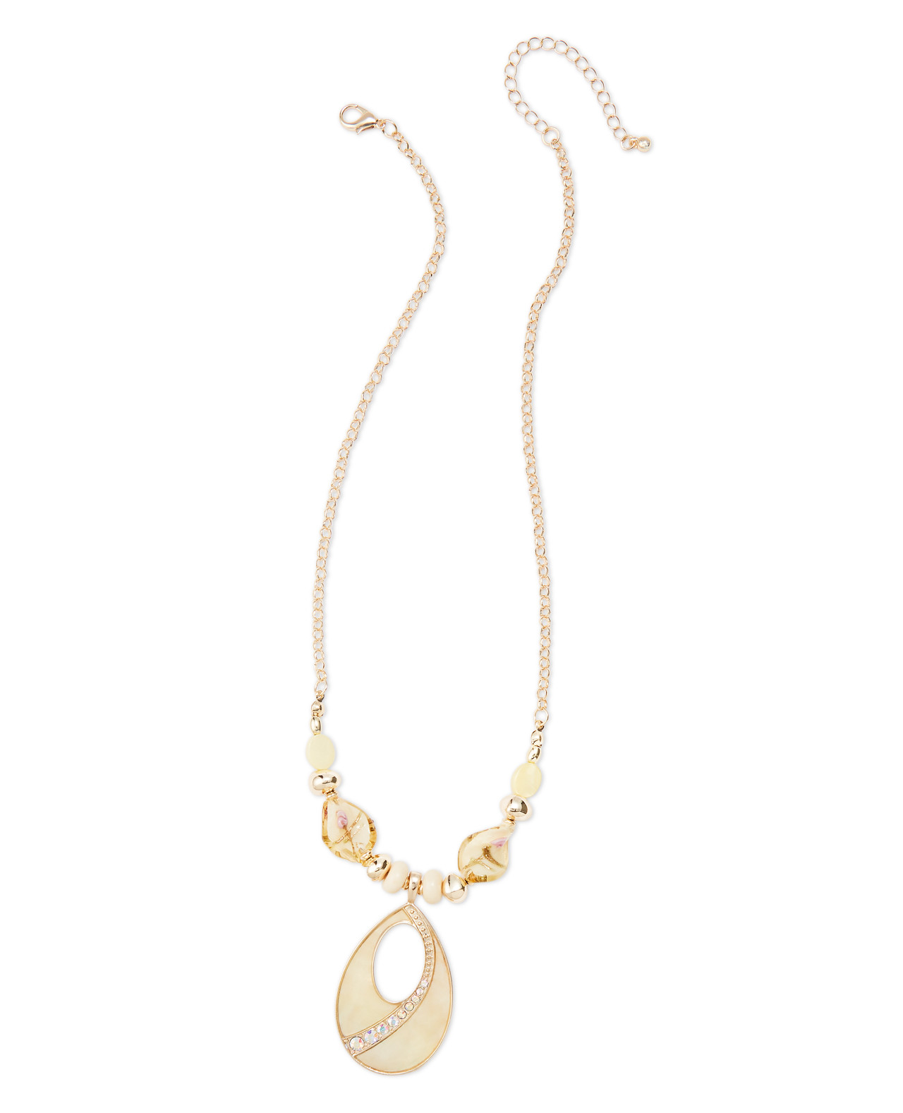 Yellow Teardrop Murano Necklace