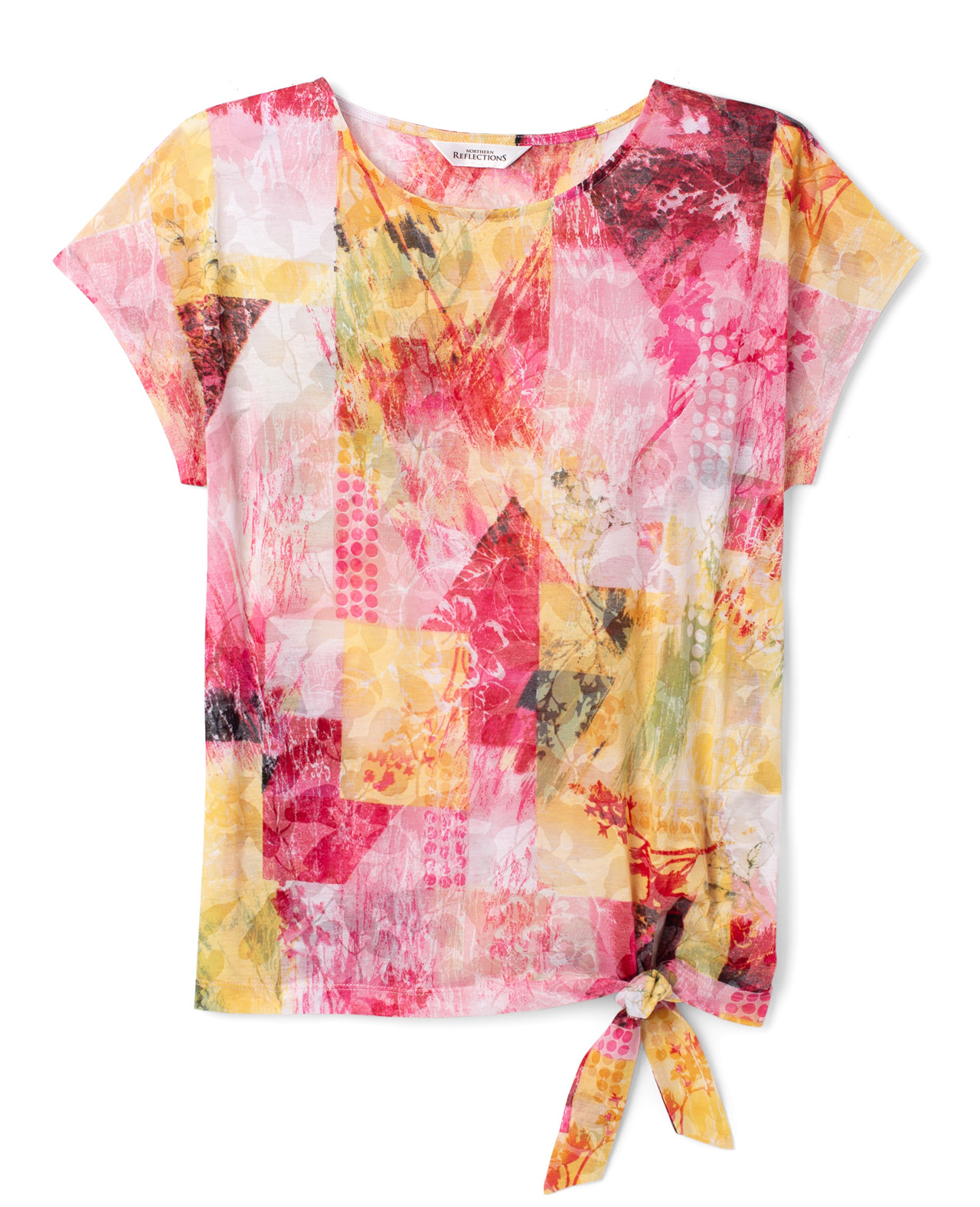 Petite Patchwork Tie Bottom Tee