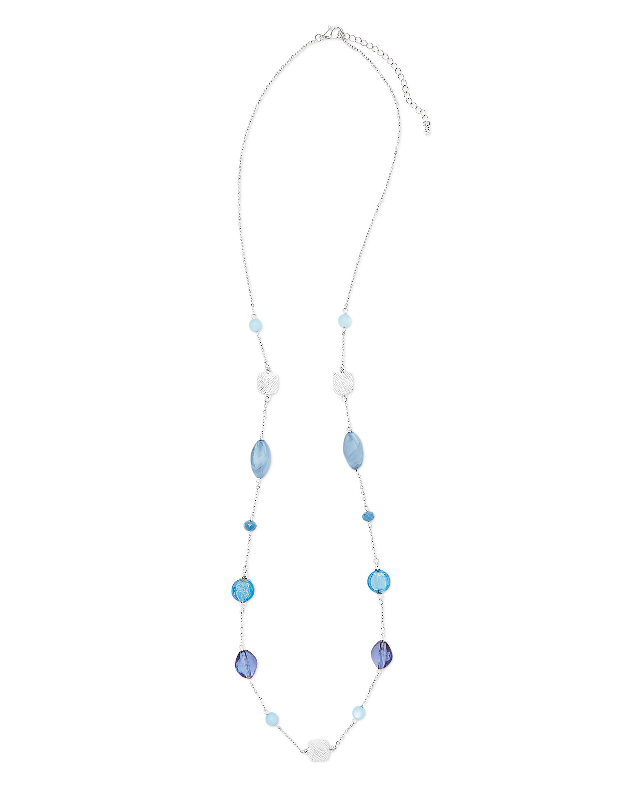 Teal Long Beaded Necklace