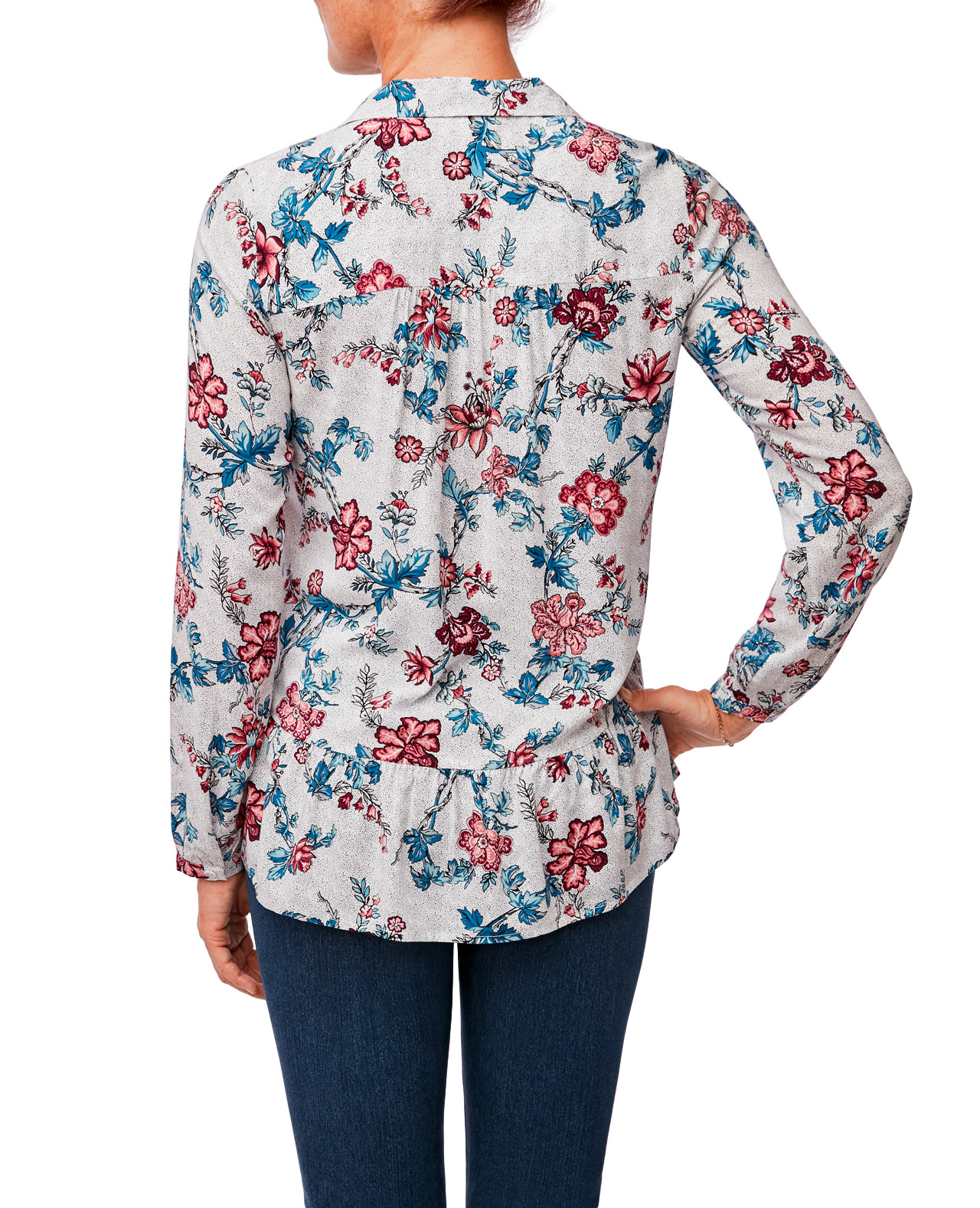 Women's Collared Peplum Shirt
